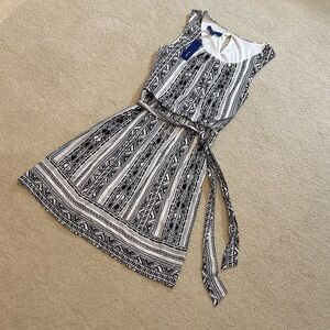 Apt. 9 Black and White Scoop Neck Mini Sundress